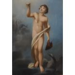 19th Century French School. Study of a Boy holding up a Cup, Pastel, 24.5" x 17.5", and the