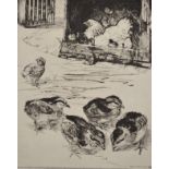 J... R... G Boxley (20th Century) British. "Peace and Plenty", Study of Chickens and Chicks,