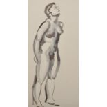 William E... Greengrass (1896-1970) British. Life Study of a Standing Nude, Watercolour, Studio