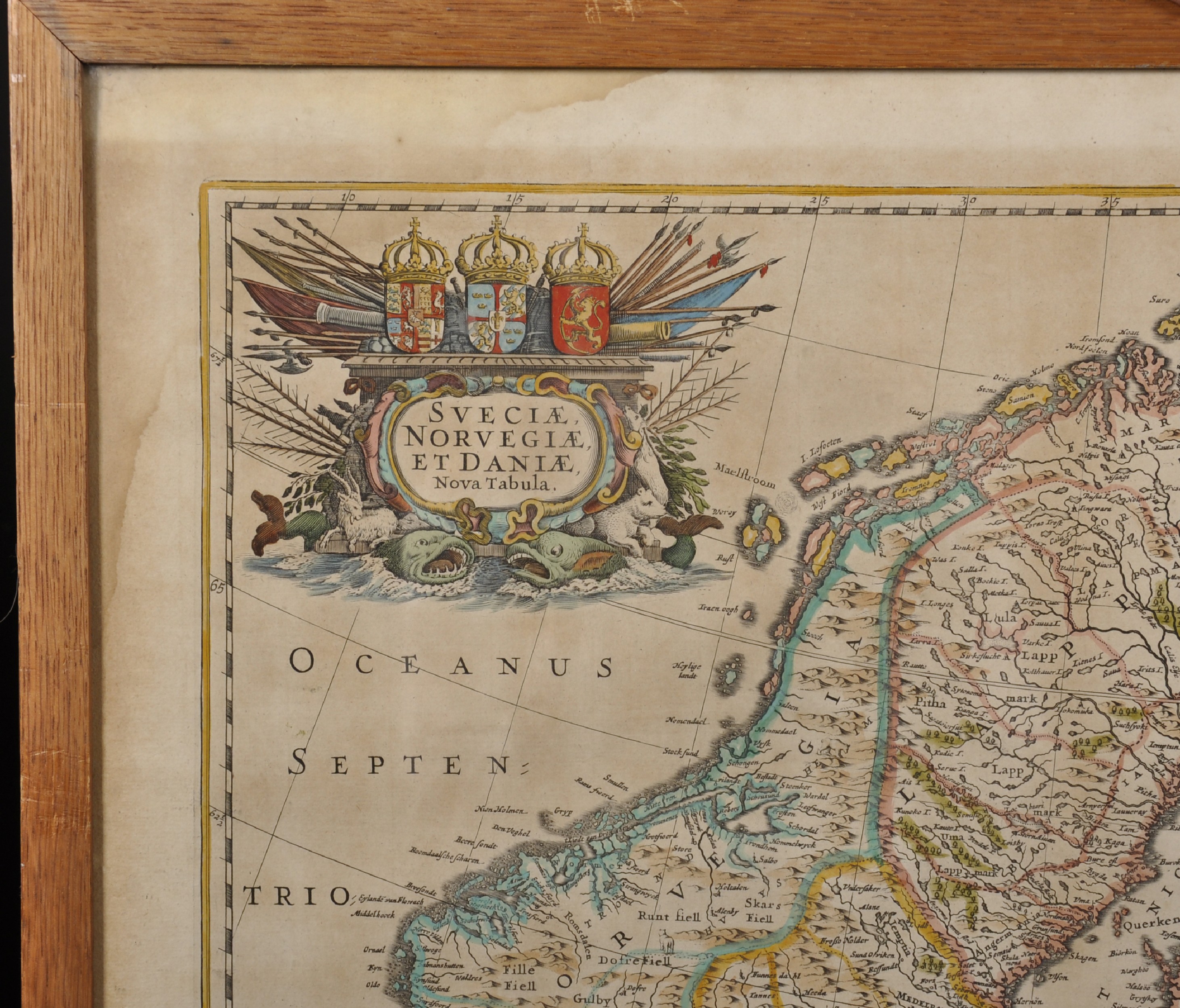 18th Century English School. "Sveciae, Norvegiae et Daniae", a Map of Norway, Sweden and Denmark, - Image 3 of 4