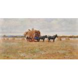 Ernest George Beach (1865-c.1934) British. A Harvesting Scene, Watercolour, Signed and Dated '02,