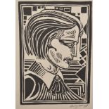 Harry Aaron Kernoff (1900-1974) Irish. Study of Oscar Wilde, Woodcut, Signed and Dated '31,