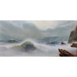 A... Groking (20th Century) European. A Coastal Scene with Breaking Waves, Pastel, Signed, 9.5" x