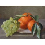 Gerald Norden (1912-2000) British. Still Life of Oranges and Grapes, Oil on Board, Signed and