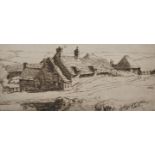 Leslie Moffat Ward (1888-1978) British. "A Purbeck Farmstead", Etching, Signed, Inscribed 'Trial