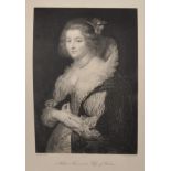 After Peter Paul Rubens (1577-1640) Flemish. "Helene Fourmant, Wife of Rubens", Lithograph,