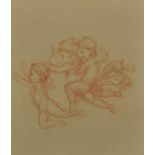 19th Century English School. Study of Cherubs, Sanguine, 8.25" x 7.25".