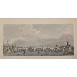 After Augustus Charles Pugin (1769-1832) British. "New London Bridge", Engraving, Unframed, 7.5" x