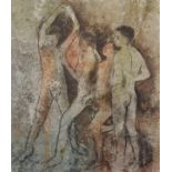 Michael Bolan (1939-1995) British. Study of Naked Young Men, Oil on Board, Signed and Dated 1979,