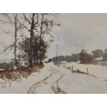 John Yardley (1933- ) British. "Snow near Billingshurst", Watercolour, Signed, and Inscribed on a