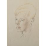 Henry Cotterill Deykin (1905-1989) British. Head of a Young Boy, Pencil and Crayon, Dated '18 Nov
