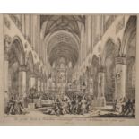 Simon Fokke (1712-1784) Dutch. Haarlem Cathedral, Engraving, Unframed, 6" x 7.5", and another