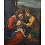 After Antonio Allegri Correggio (c.1489-1534) Italian. "The Mystic Marriage of Saint Catherine", Oil