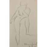 Hausford (20th Century) British. A Nude Study, Pencil, Signed and Dated '18.2.46', Unframed, 13.