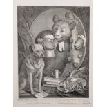 After William Hogarth (1697-1764) British. "The Bruiser, C. Churchill", Engraving, Unframed, 13.5" x