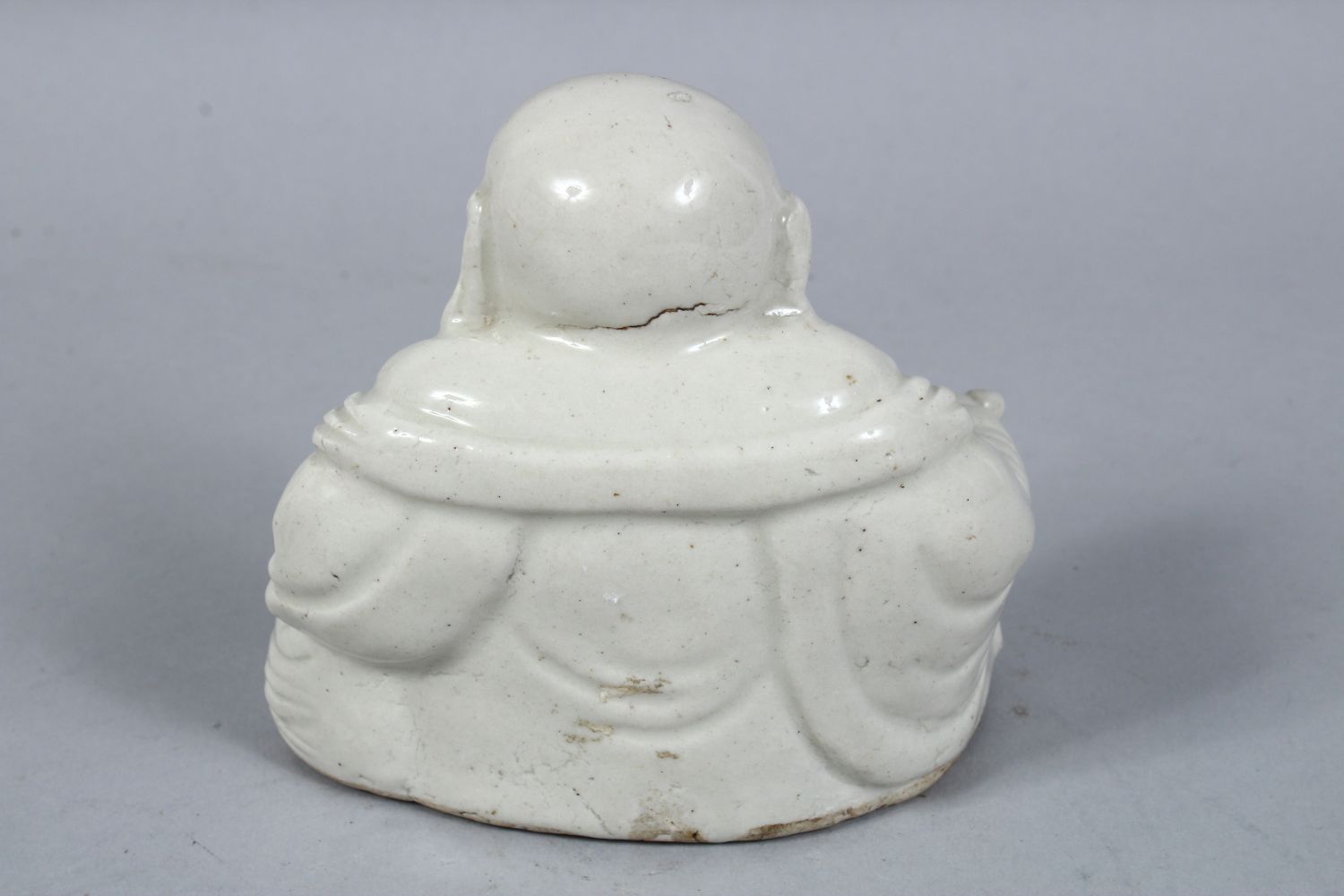 A GOOD 19TH CENTURY CHINESE BLANC DE CHINE FIGURE OF BUDDHA, in a seated meditating pose, 10cm - Image 2 of 4