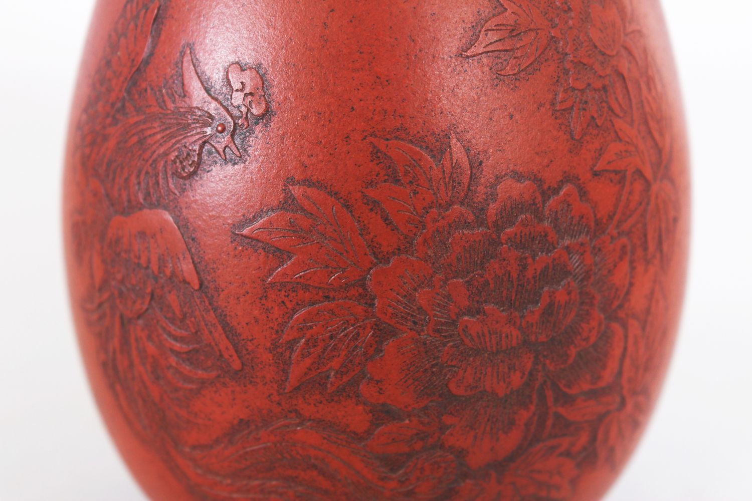 AN UNUSUAL CHINESE YIXING POTTERY VASE, the pear-form body decorated with calligraphy and with a - Image 5 of 10