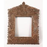 A GOOD EARLY 18TH/19TH CENTURY KASHMIR INDIAN BRONZE PHOTO FRAME