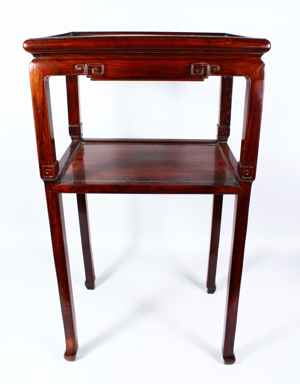 A GOOD 19TH CENTURY CHINESE HUANGHUALI HARDWOOD SIDE TABLE, the rectangular formed table with simple - Image 2 of 6