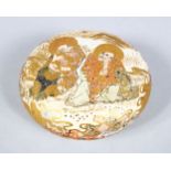 A GOOD JAPANESE LATE MEIJI PERIOD SATSUMA BOX & COVER OF IMMORTALS, The box decorated ith scenes
