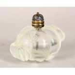 A GOOD CHINESE 19TH / 20TH CENTURY CARVED ROCK CRYSTAL SNUFF BOTTLE, carved in the form of a pumpkin
