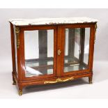 A GOOD FRENCH KINGWOOD, MARBLE AND ORMOLU CABINET by HENRY DASSON, with variegated marble top,