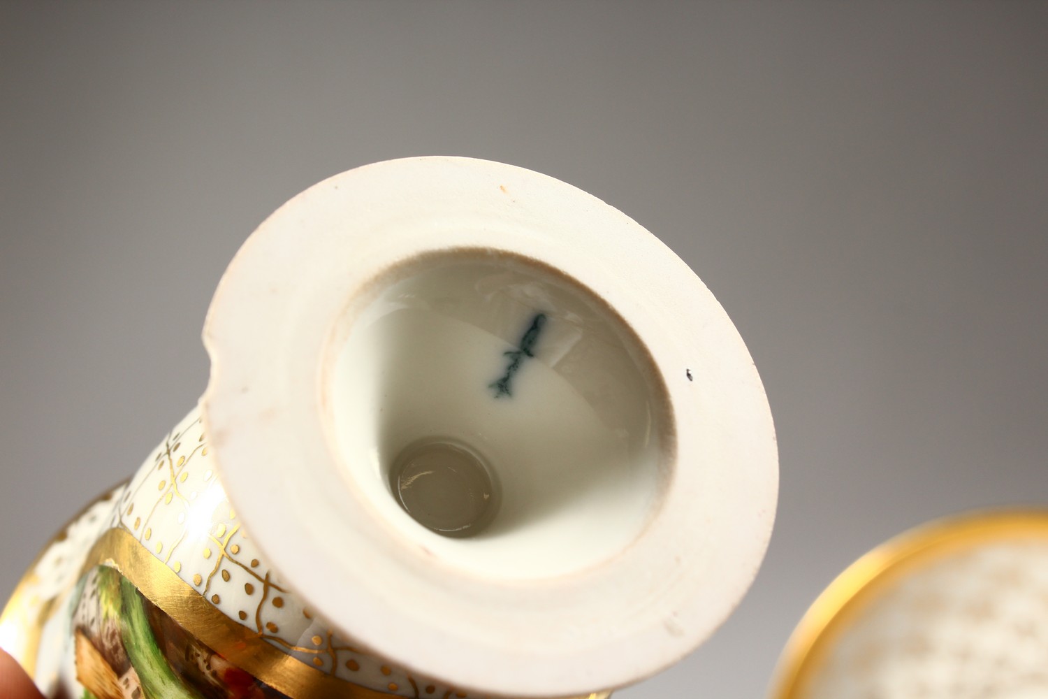 A GOOD 19TH CENTURY BERLIN CUP AND SAUCER, the cup painted with a landscape. Berlin mark in blue. - Image 7 of 13