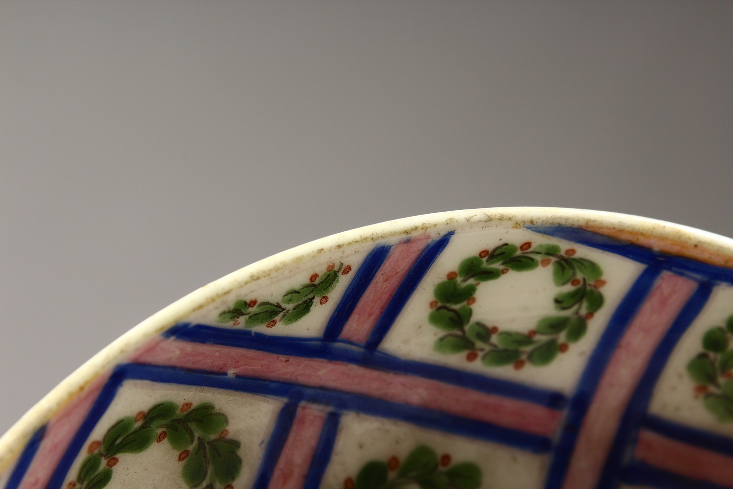 A GOOD 19TH CENTURY SEVRES COFFEE CAN AND SAUCER, blue crosshatch decoration with a laurel wreath. - Image 9 of 11