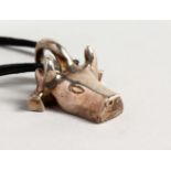 A SILVER LALAOUNIS "COW" PENDANT.