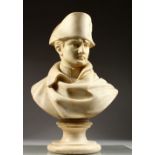 G. GAMBIANZI A SUPERB CARVED WHITE MARBLE BUST OF NAPOLEON. Signed G. Gambianzi, Firenze 19ins