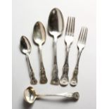 A MIXED CANTEEN OF SCOTTISH CUTLERY, comprising sixteen table forks, twelve dessert forks, fifteen