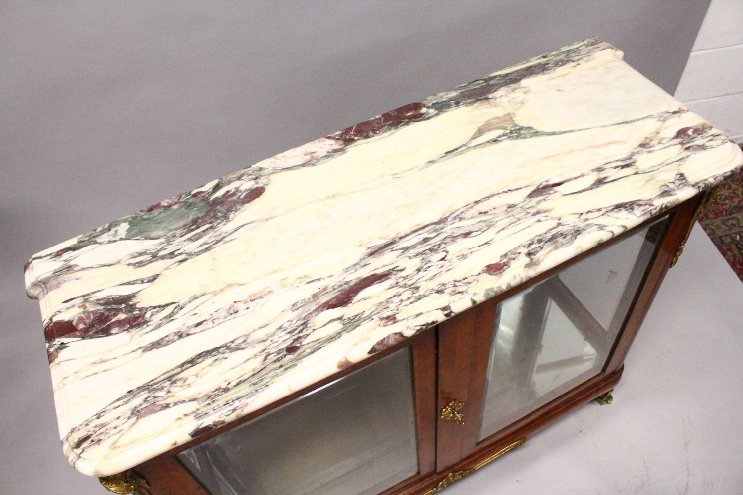 A GOOD FRENCH KINGWOOD, MARBLE AND ORMOLU CABINET by HENRY DASSON, with variegated marble top, - Image 2 of 14