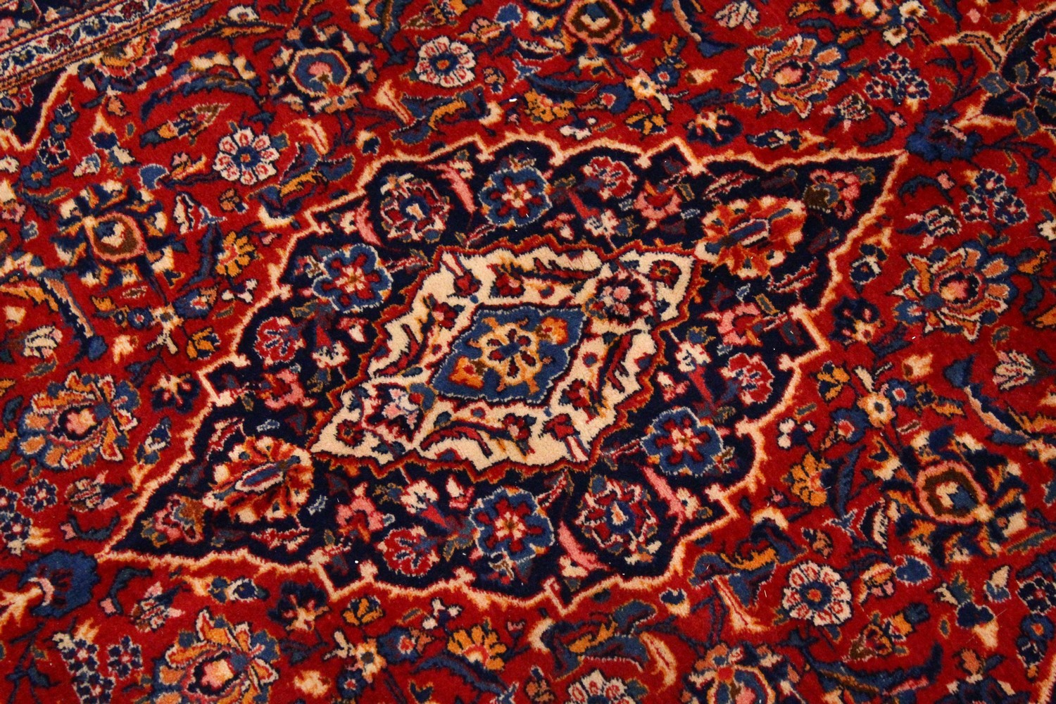 A GOOD KASHAN RUG, first half of 20th Century, red ground with all-over stylised floral - Image 2 of 11