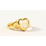 A GOOD 18CT GOLD CHOPARD HEART SHAPED RING, signed.