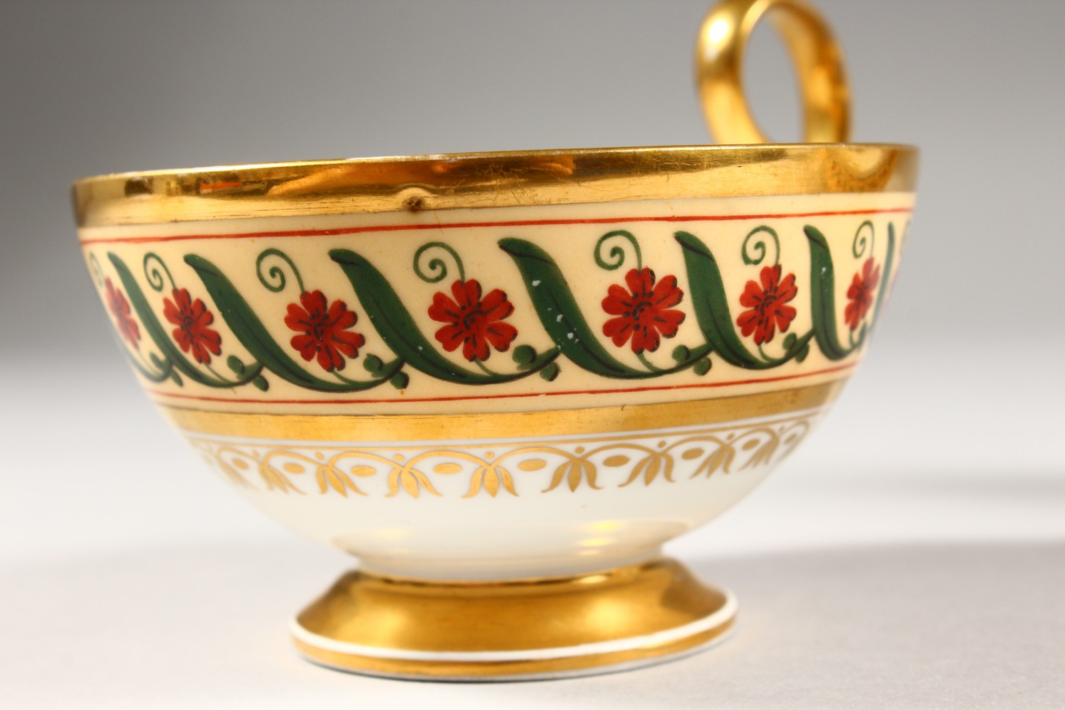 A GOOD 19TH CENTURY SEVRES TEA CUP AND SAUCER. - Image 3 of 12