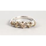 AN 18CT WHITE GOLD FIVE STONE DIAMOND RING of 1.94cts.