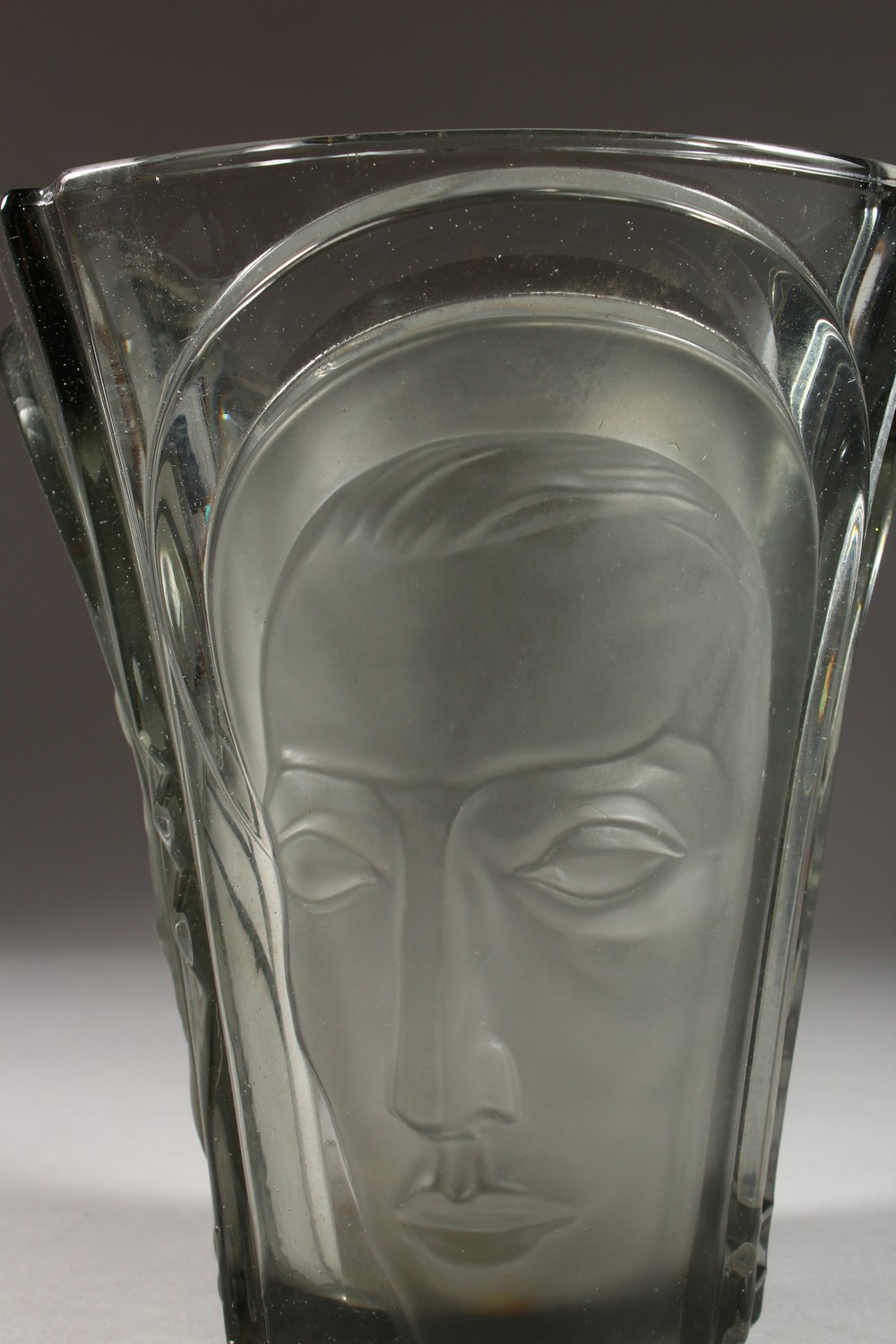 A glass vase, in the style of Lalique - with moulded decoration. 7.5ins high. - Image 3 of 5