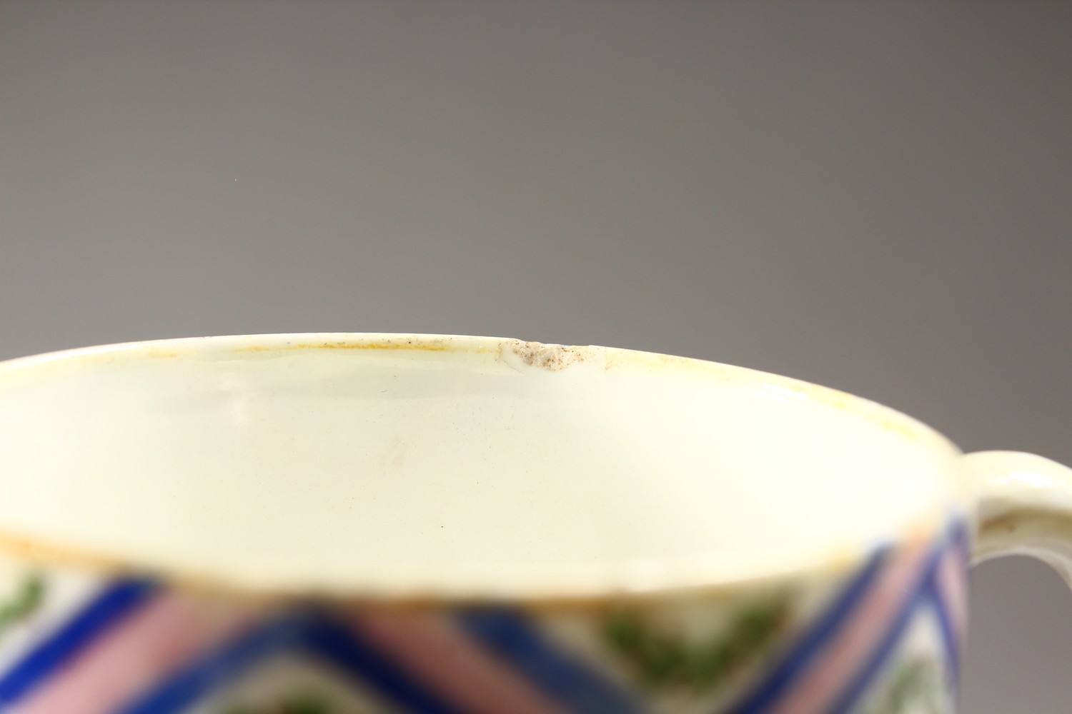 A GOOD 19TH CENTURY SEVRES COFFEE CAN AND SAUCER, blue crosshatch decoration with a laurel wreath. - Image 4 of 11
