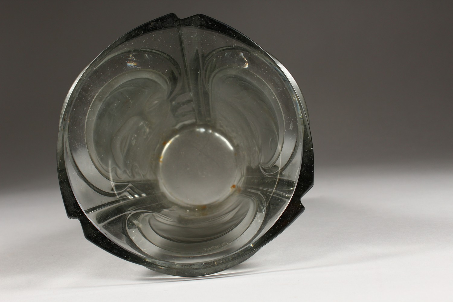 A glass vase, in the style of Lalique - with moulded decoration. 7.5ins high. - Image 4 of 5