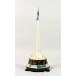 A RUSSIAN NOVELTY "SPUTNIK" TABLE LAMP. 15.5ins high.