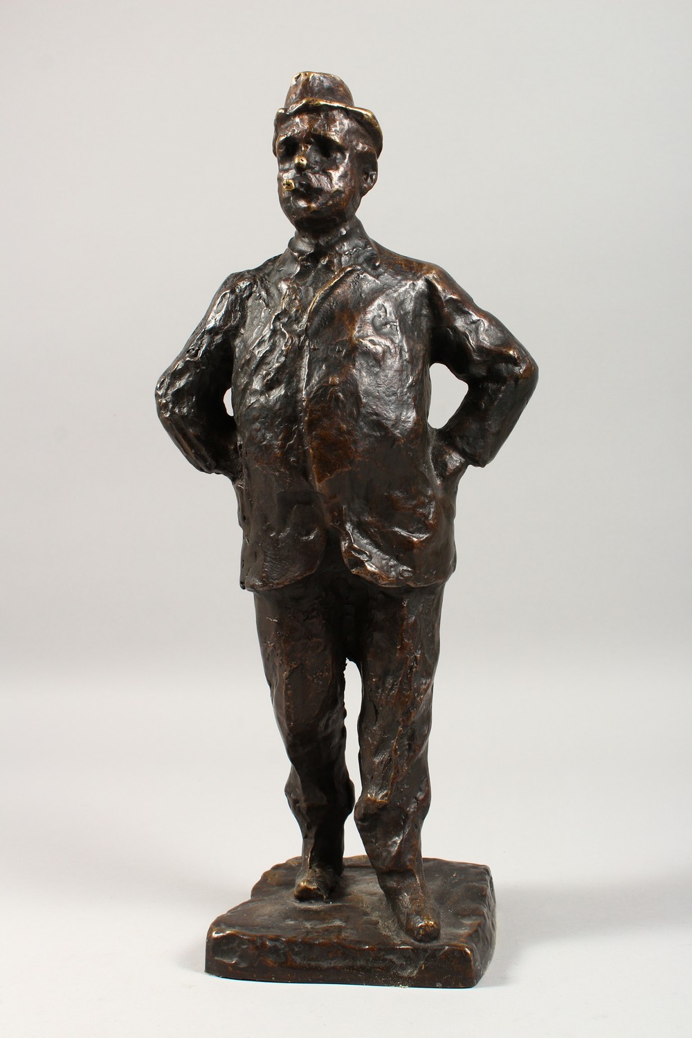 PRINCE PAOLO TROUBETZKOY (1866-1938) RUSSIAN. A GOOD CAST BRONZE OF A MAN standing hands on hips, - Image 3 of 8