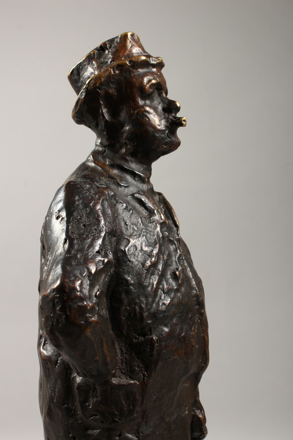 PRINCE PAOLO TROUBETZKOY (1866-1938) RUSSIAN. A GOOD CAST BRONZE OF A MAN standing hands on hips, - Image 7 of 8