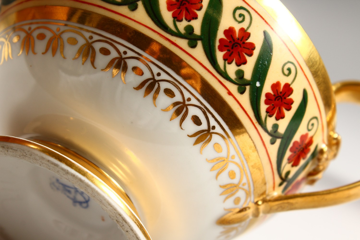 A GOOD 19TH CENTURY SEVRES TEA CUP AND SAUCER. - Image 5 of 12