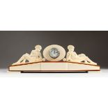 A GOOD ART DECO IVORY CASED CLOCK, with eight-day movement , London No. 182, with two ivory