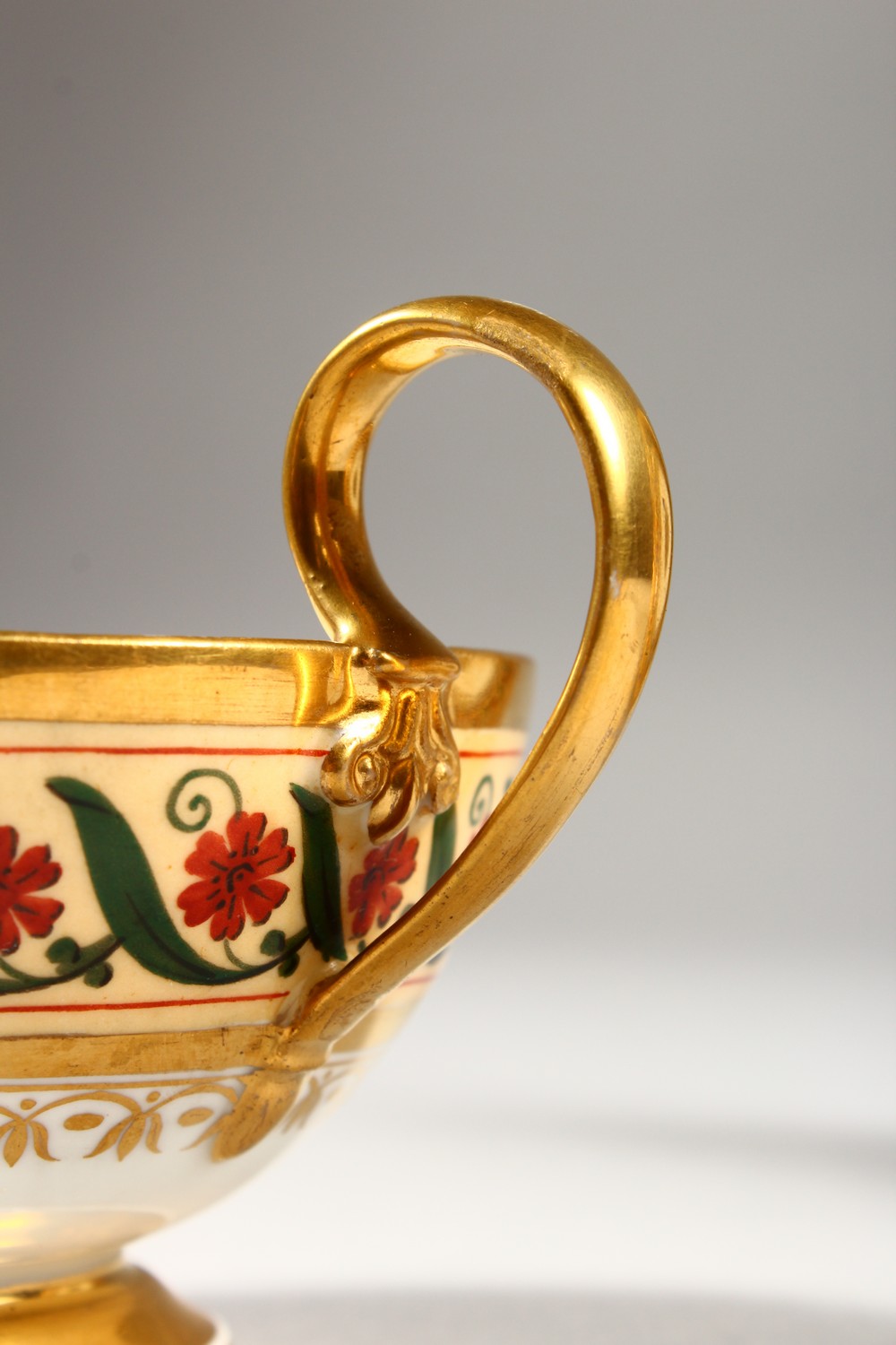 A GOOD 19TH CENTURY SEVRES TEA CUP AND SAUCER. - Image 4 of 12