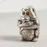 A NOVELTY SILVER MONKEY VESTA CASE.