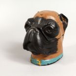A COLD PAINTED PUG DOG INKWELL.