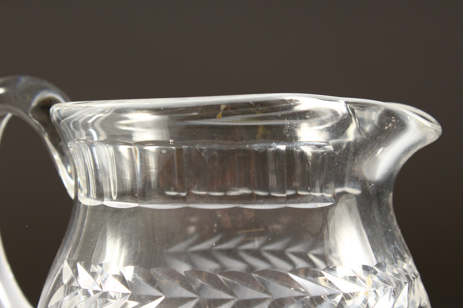 A DEEP CUT GLASS JUG. - Image 2 of 9