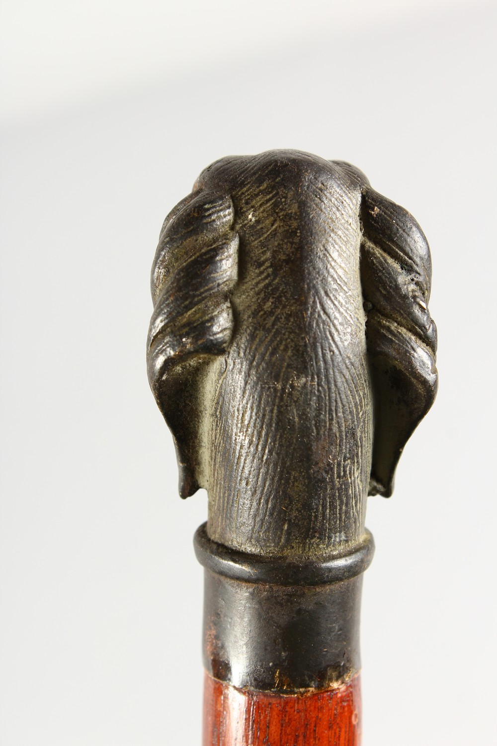 A GOOD WOODEN WALKING STICK with metal handle, head of a dog. - Image 4 of 8