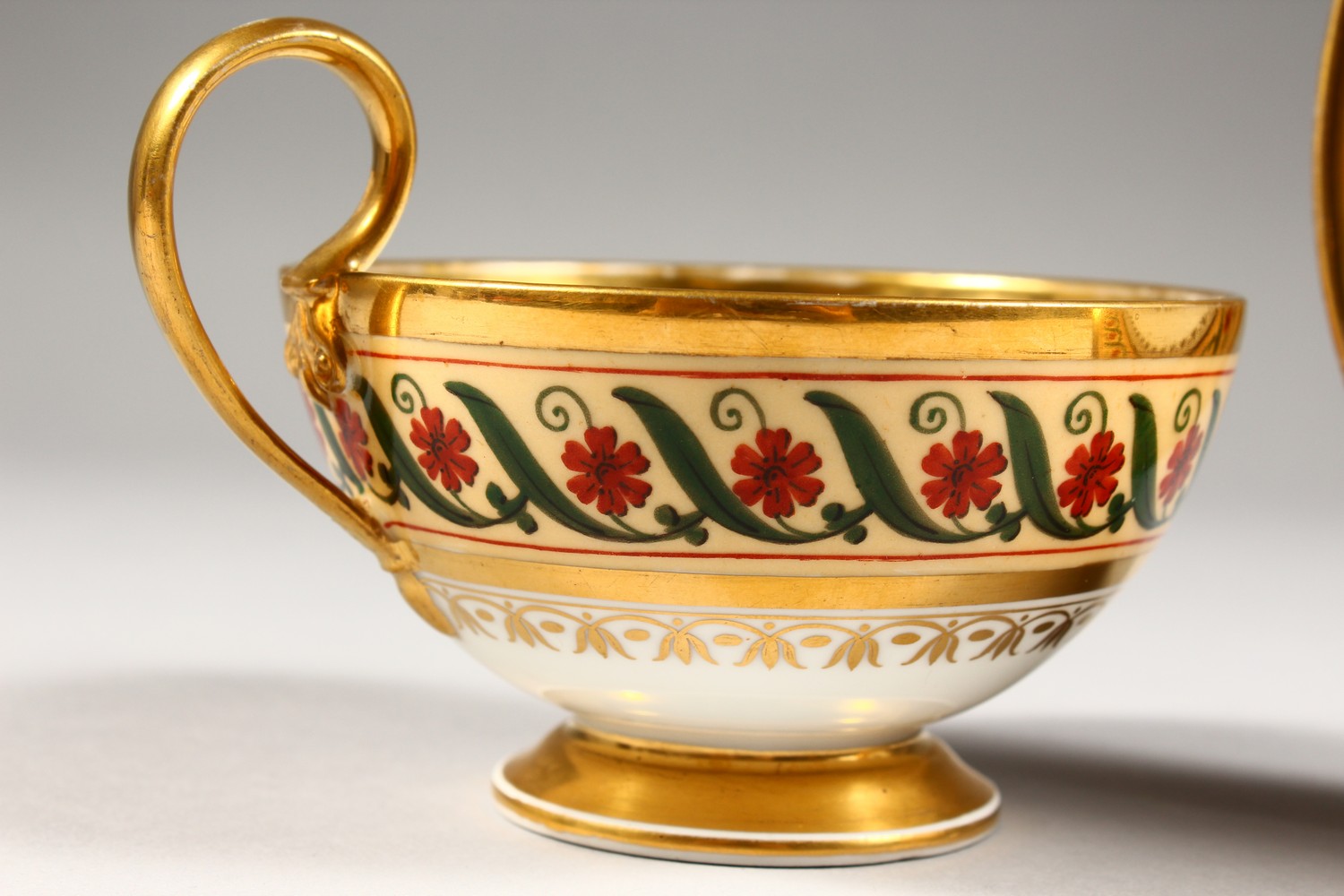 A GOOD 19TH CENTURY SEVRES TEA CUP AND SAUCER. - Image 2 of 12